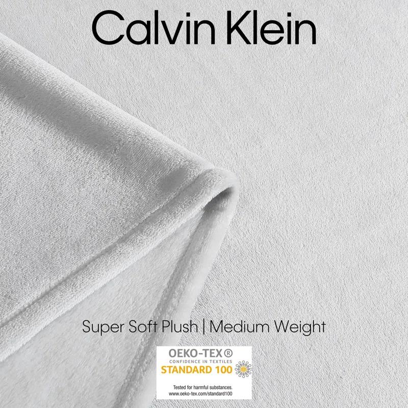 Calvin Klein Core Plush Solid Reversible Blanket