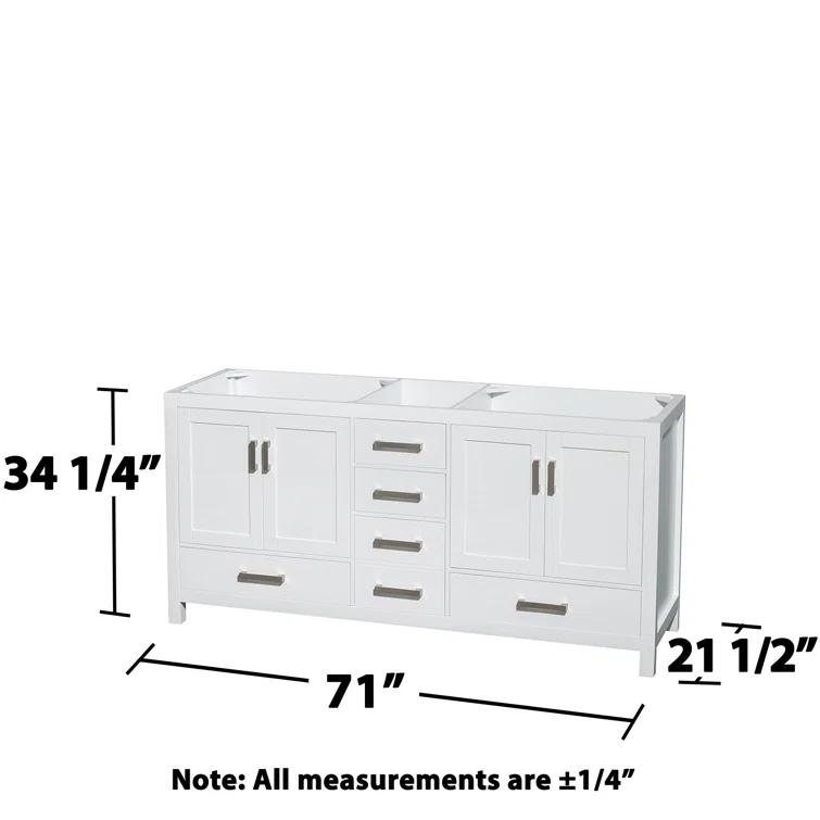 Wyndham Collection Sheffield 71" Freestanding Double Vanity Base Only