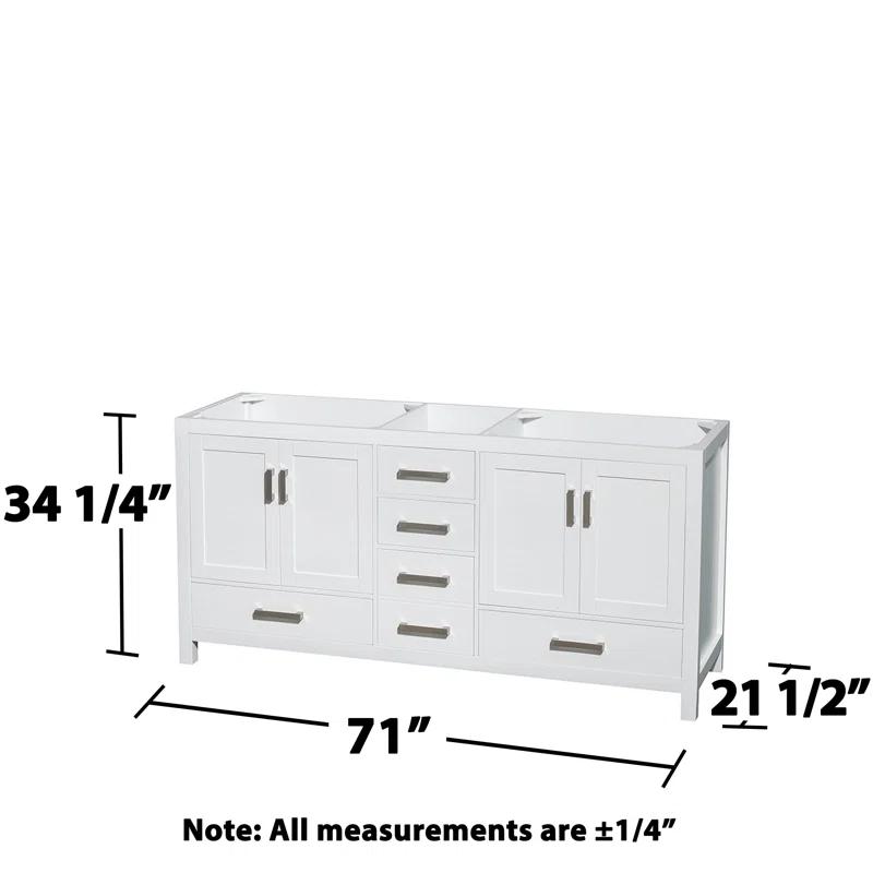 Wyndham Collection Sheffield 71" Freestanding Double Vanity Base Only