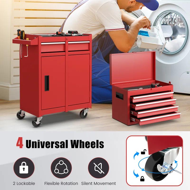 WFX Utility™ 23.5'' W 5 -Drawer Iron Combination Set with Wheels