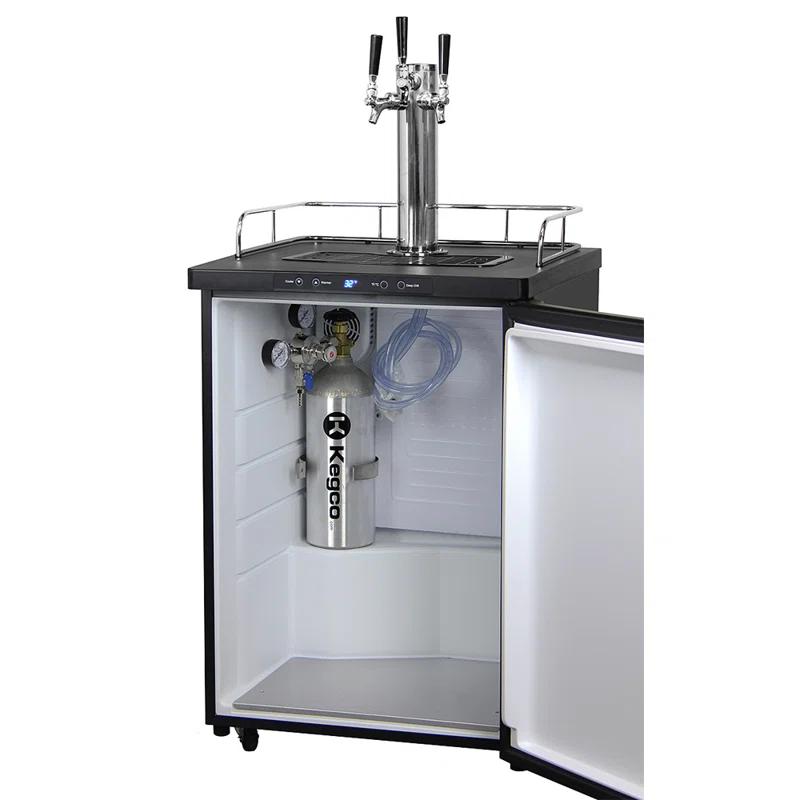 Kegco Kegco 5.6 Cubic Feet Triple Tap Freestanding Kegerator with Adjustable Temperature