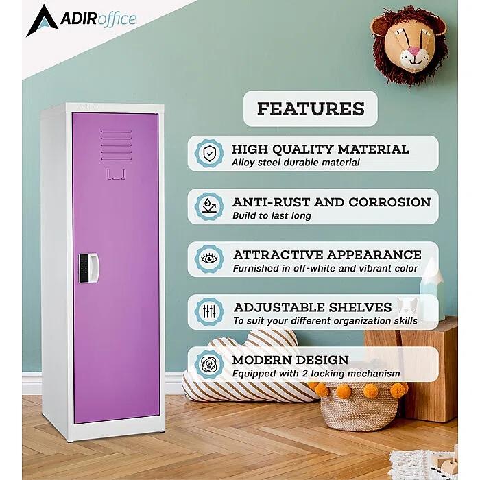 AdirOffice AdirOffice 48" H x 15" W Steel Single Tier Storage Locker with Digital Lock