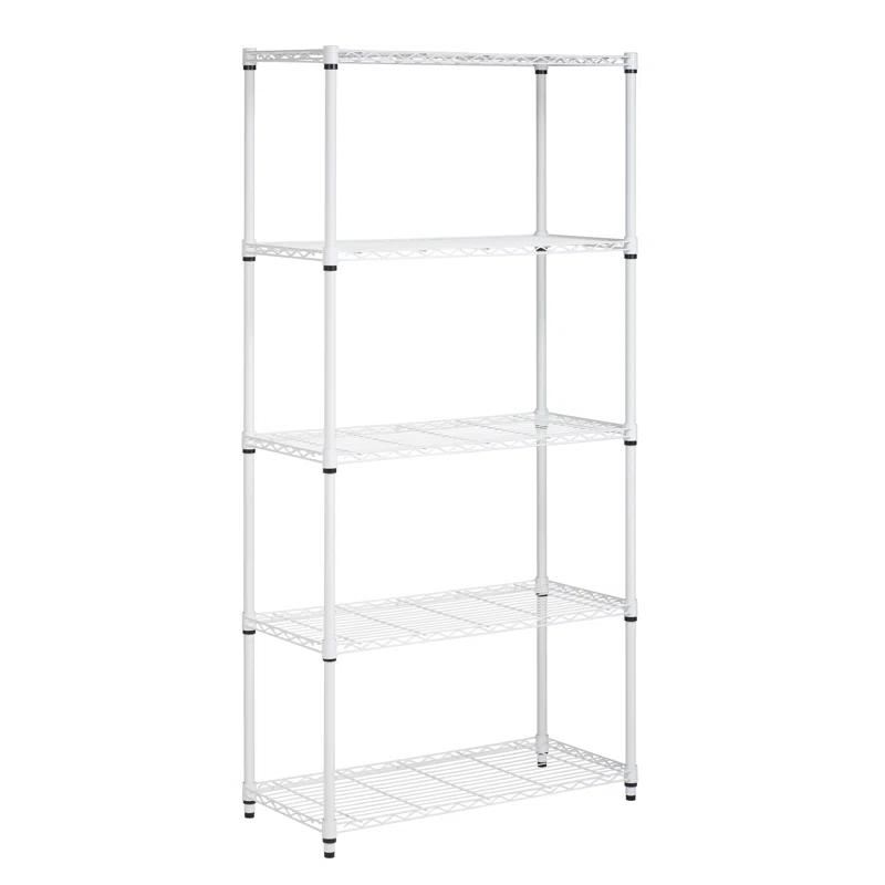 Honey Can Do 5-Tier Metal Height-Adjustable Shelving Unit (36" W X 72" H x 16" D)