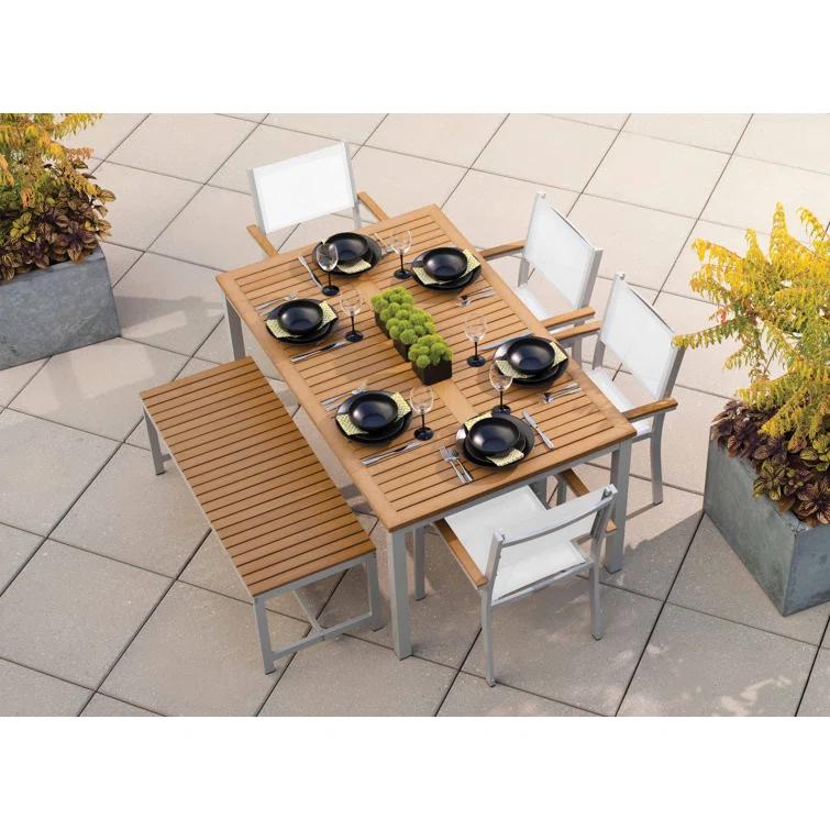 Oxford Garden Travira Stacking Patio Arm Chair (Set of 4)
