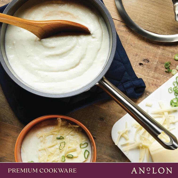 Anolon Anolon Accolade Forged Hard Anodized Nonstick Induction Sauce Pan with Lid, 2.5 Quart