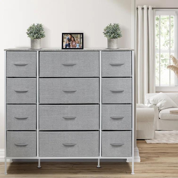 Sorbus Sorbus 12 Drawers Dresser with Steel Frame and Wood Top