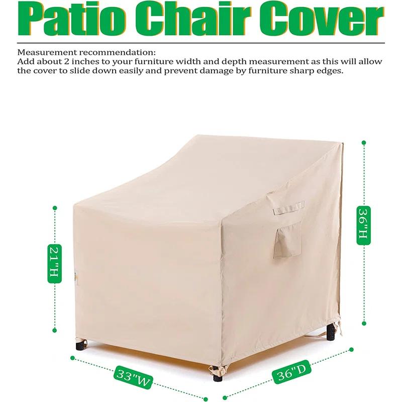 F&J Outdoors Premium Waterproof Outdoor Patio Chair Cover: Latest Rip-Stop Fabric, 3-Year Warranty