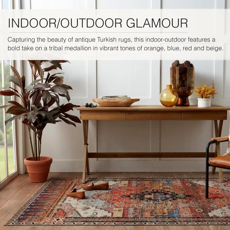 Steelside™ Haden Indoor/Outdoor Soft Power-Loomed Oriental Area Rug by Jaipur Living