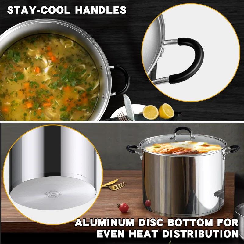 Cook N Home Professional Stainless Steel Stockpot with Lid