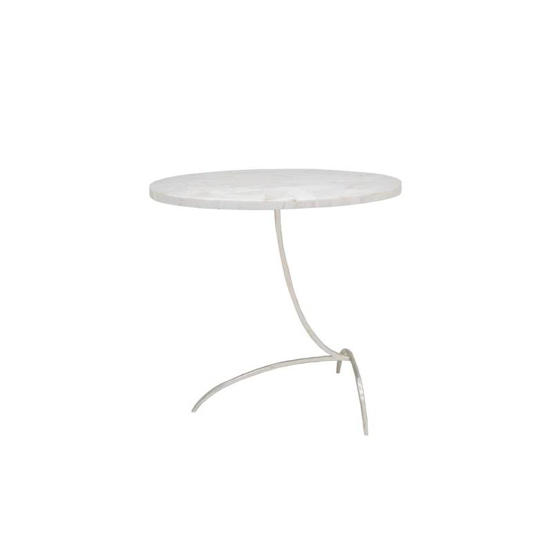 Maitland-Smith Clam Stone Top End Table
