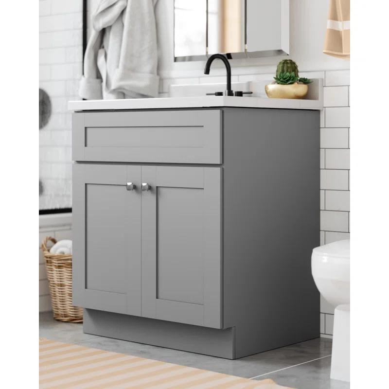 Design House Brookings 30 Inch Bathroom Vanity, Ready to Assemble, Solid Wood, Sherwin Williams – Design House, 587089