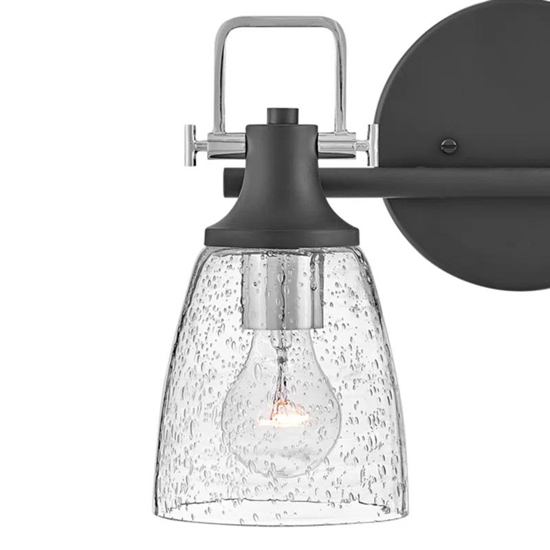 Easton Two-Light Bath Vanity Fixture w/ Clear Seedy Glass Shades