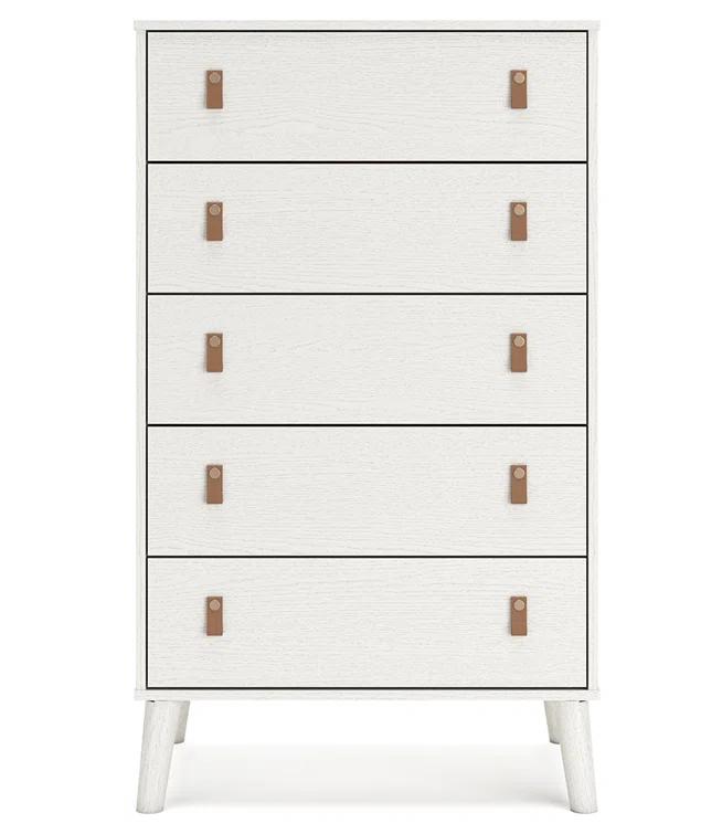 Aprilyn 5 Drawer 29.88" W Lingerie Chest withInterchangeable Leather Handles