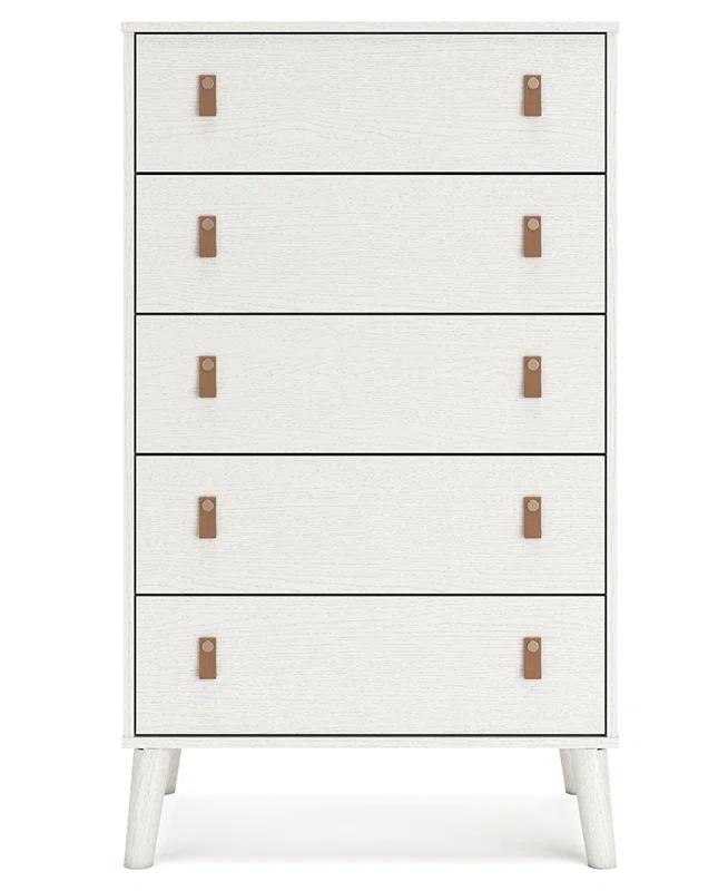 Aprilyn 5 Drawer 29.88" W Lingerie Chest withInterchangeable Leather Handles