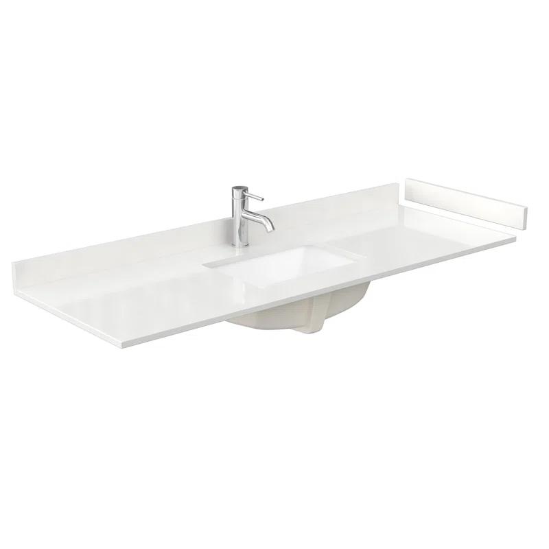 Wyndham Collection Beckett 60" Freestanding Single Bathroom Vanity with Quartz Top