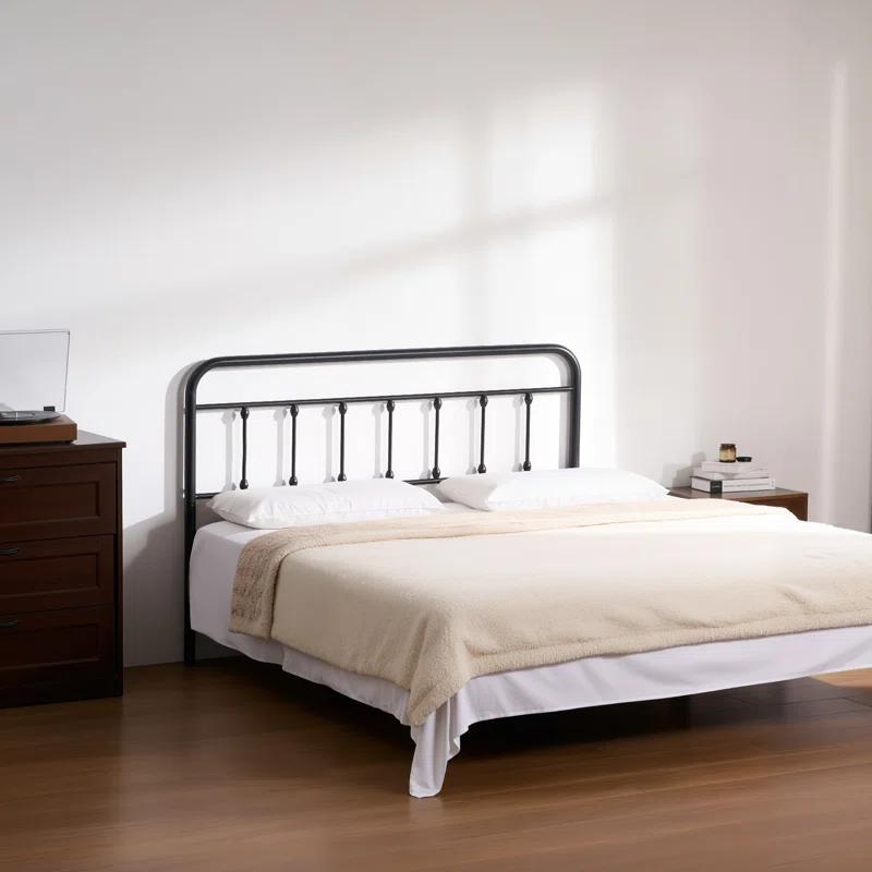Rosalind Wheeler Metal Headboard, Queen Size Headboard with Adjustable Height, W59.65 x H40.55 x D1.5 inches, Ideal for Bedroom, Hotel, Homestay, Dormitory, Black