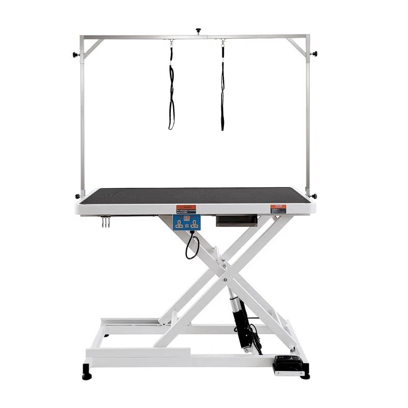 VEVOR 41'' H x 49.2'' W x 25.6'' D Metal Adjustable Electric Grooming Table