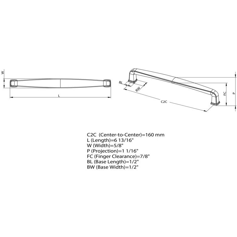 Eddington Lane Square Flair 6 5/16" Center to Center Arch Pull