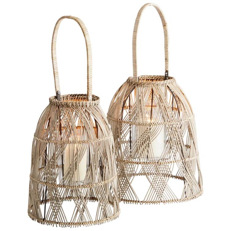 Jude Woven Rattan Lantern With Handle