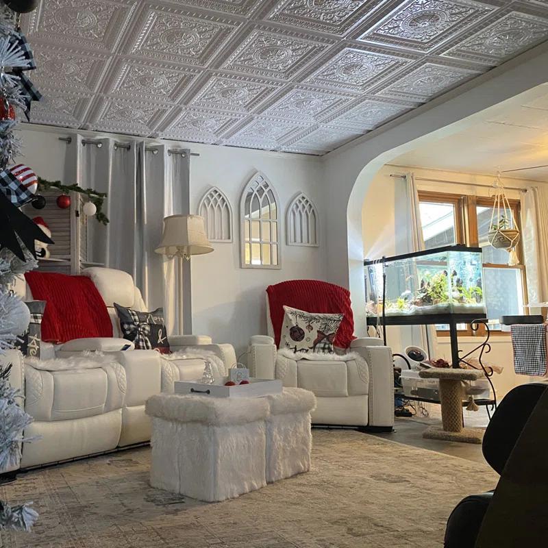 FromPlainToBeautifulInHours Economy La Scala Drop-In PVC Ceiling Tile (Set of 50)