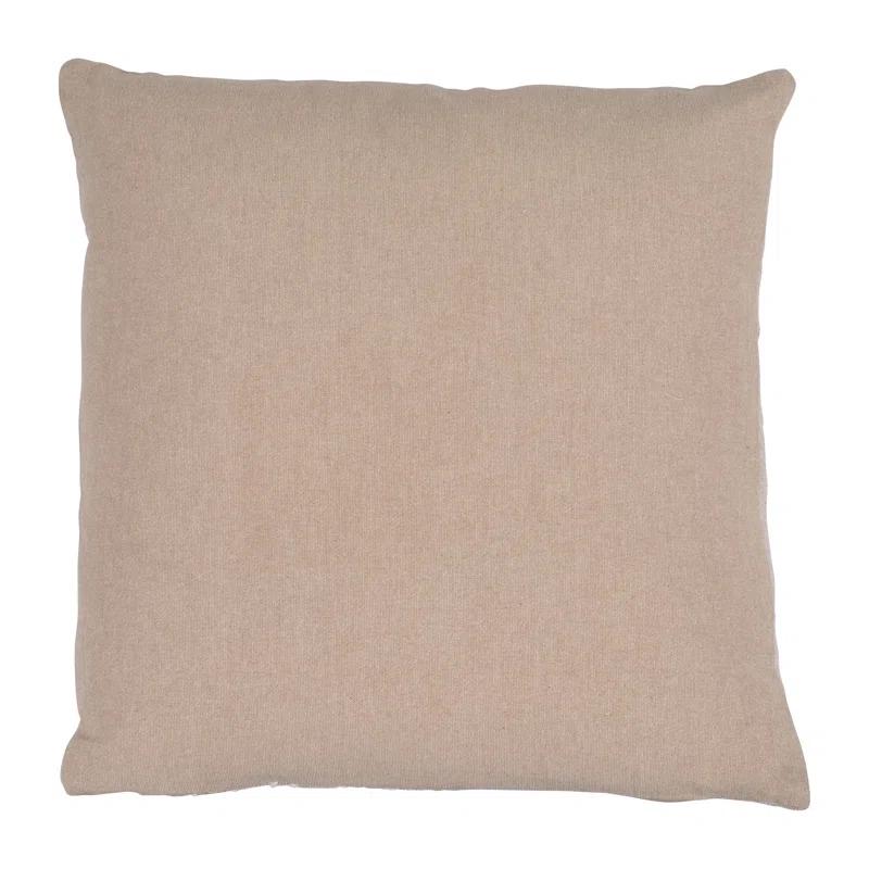 Sagebrook Home Cotton, Wild Flowers, Hand Embroidery Decorative Pillow, Brown, Soft and Cozy Cushion