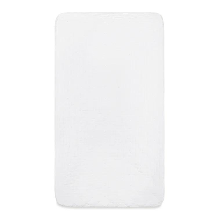 babyletto Plain White Quilted Muslin Changing Pad Cover