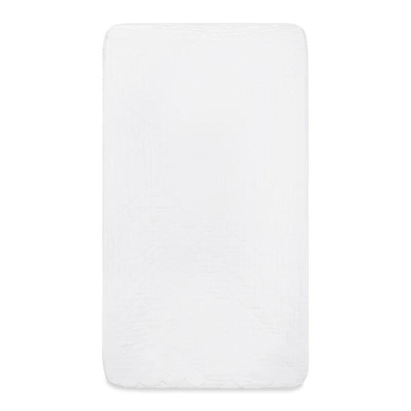 babyletto Plain White Quilted Muslin Changing Pad Cover