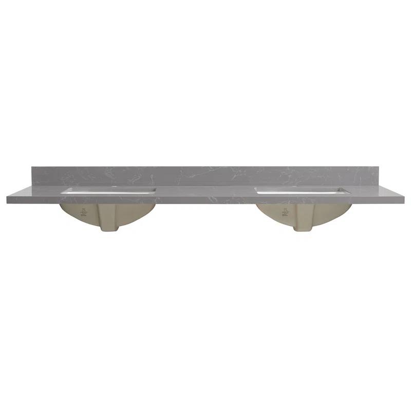 Vinnova Malaga 73'' Stone Double Bathroom Vanity Top with Sink