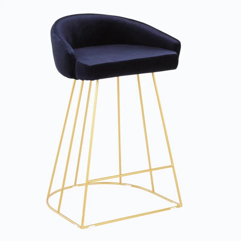 Canary Upholstered Counter Stool with Metal Frame (Set of 2)