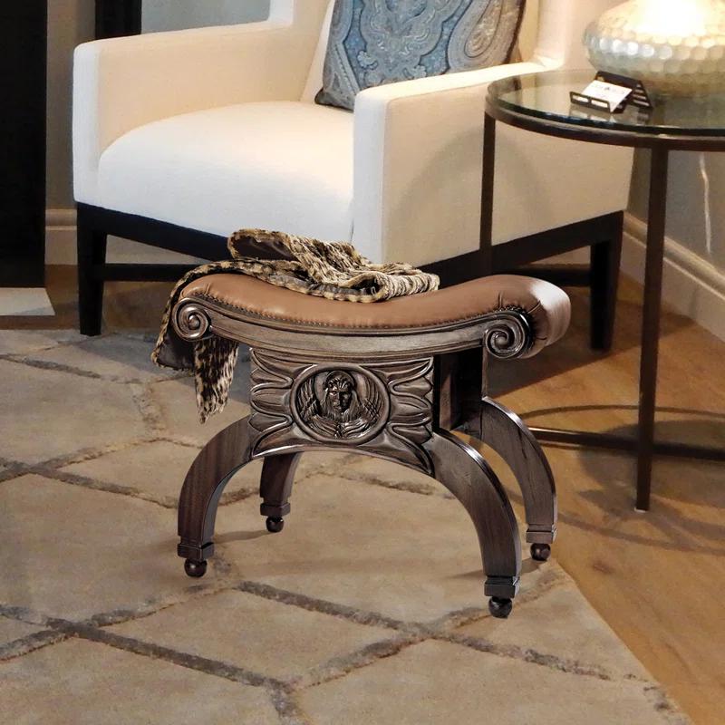 Design Toscano Venetian 19'' Tall Solid Wood Vanity Stool