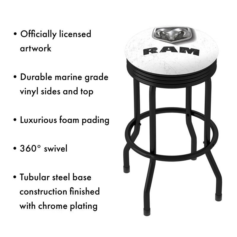 Swivel Upholstered Counter Stool with Metal Frame