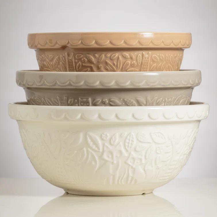 Mason Cash In The Forest Earthenware 3 Piece Mixing Bowl Set