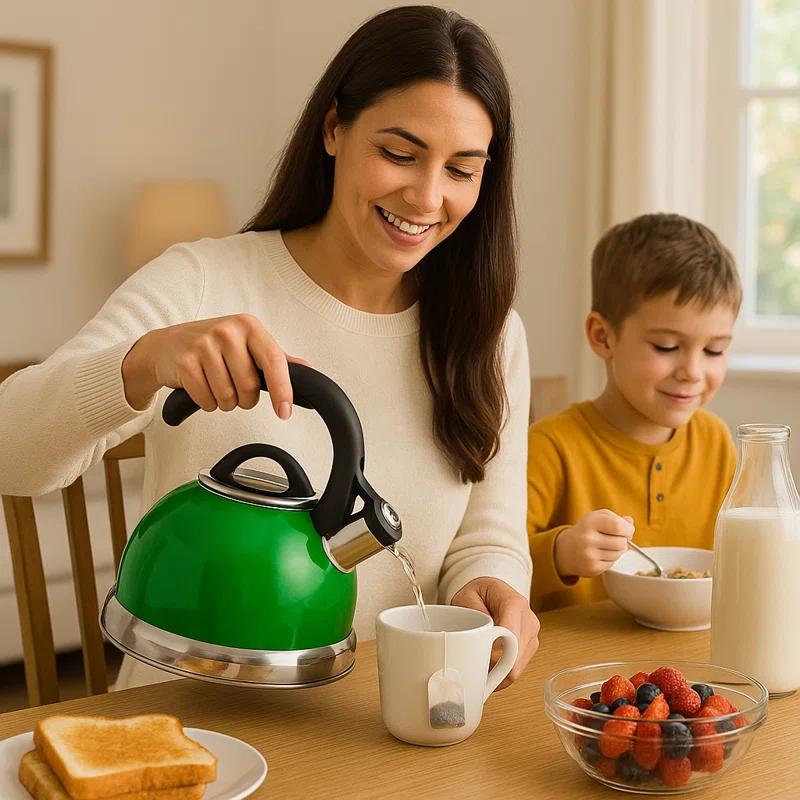 Creative Home Creative Home 2.6 Quarts Stainless Steel Whistling Stovetop Tea Kettle