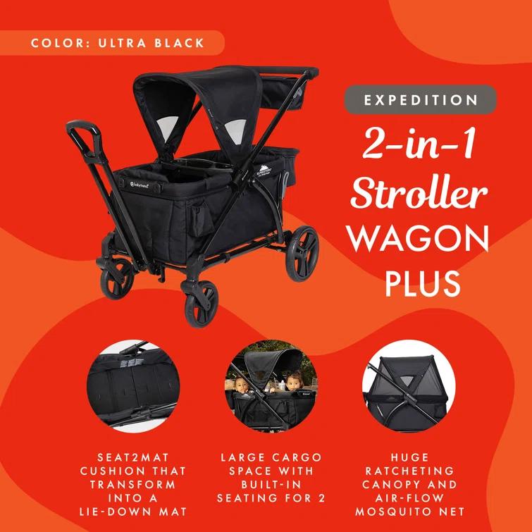 Baby Trend Baby Trend Foldable 4 Wheel Multi-Child Stroller with Storage