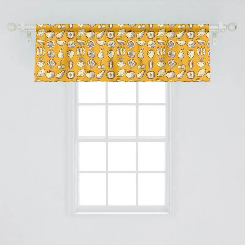 Ambesonne Ambesonne Food Valance Pack of 2 Fruits and Vegetables Pattern Pale Orange Pale Yellow