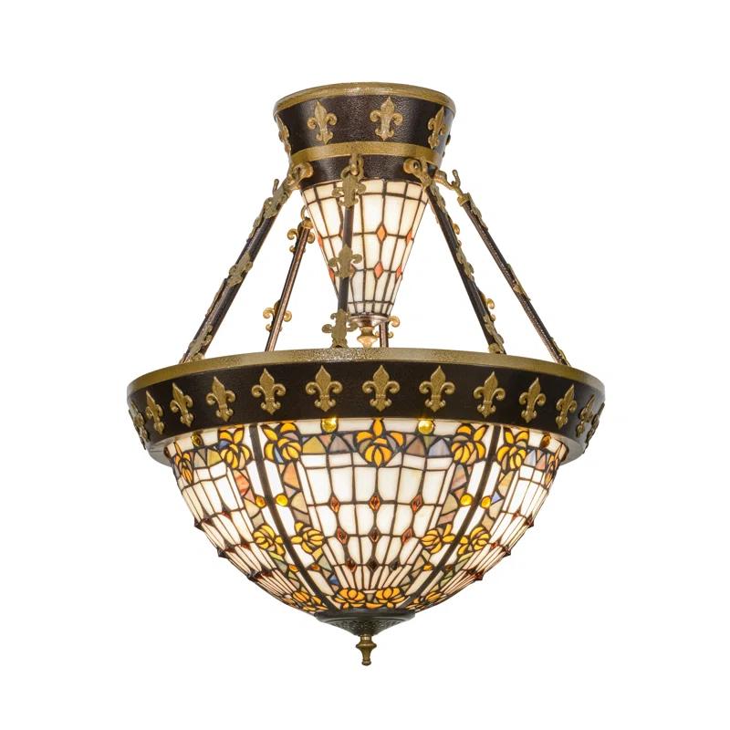 Meyda Lighting Glass Semi Flush Mount