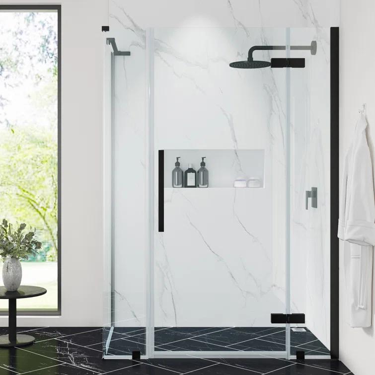 Ove Decors Endless Tampa 46" W x 72" H Corner Frameless Shower Kit, Door, 2 Panel | Wayfair
