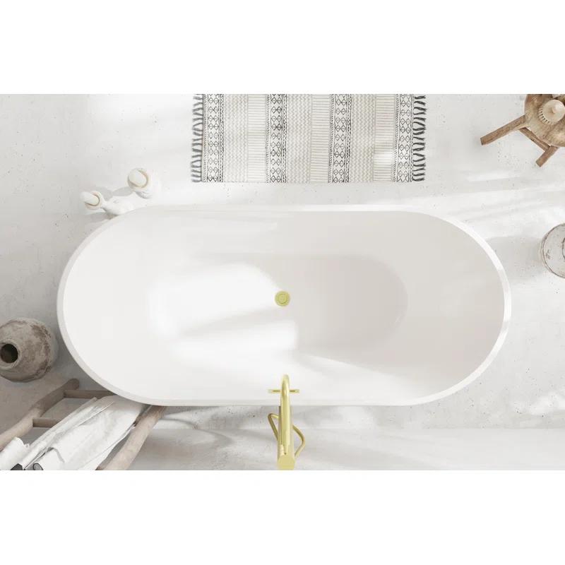 Living District BT30167GW-BGD 67 Inch Bathtub in Glossy White with Trim