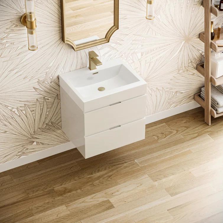 Fresca Valencia 24" Wall Mount Single Sink Bathroom Vanity with Top and Sink (Faucet Not Included)