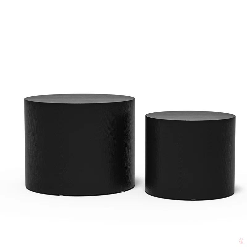 Gracie Oaks MDF With Veneer Side Table/Coffee Table/End Table/Nesting Table Set Of 2 For Living Room,Office,Bedroom