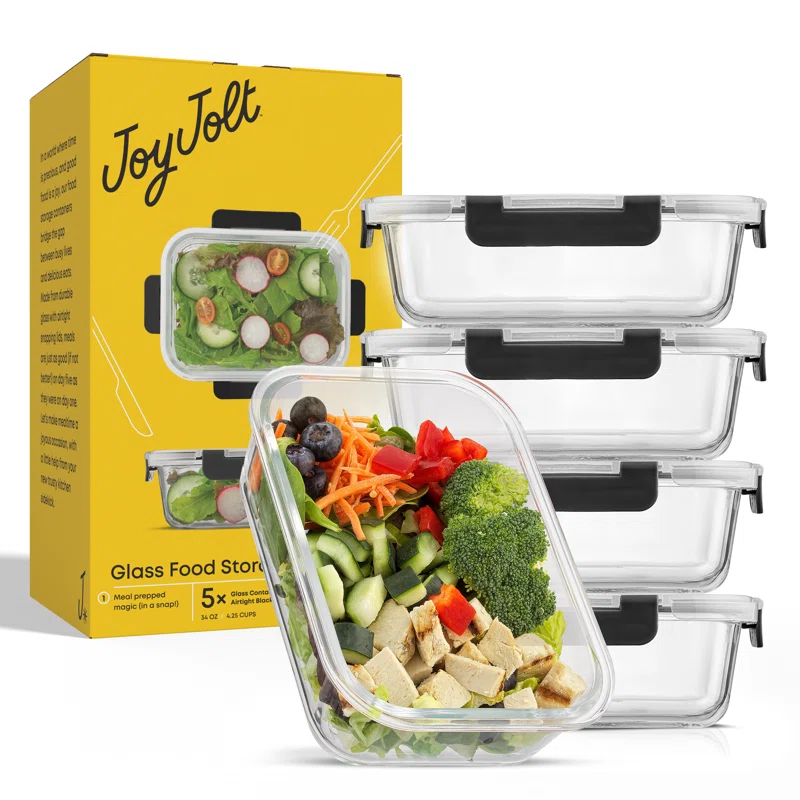 JoyJolt JoyJolt 10-Piece Glass Food Storage Container (Set of 5)