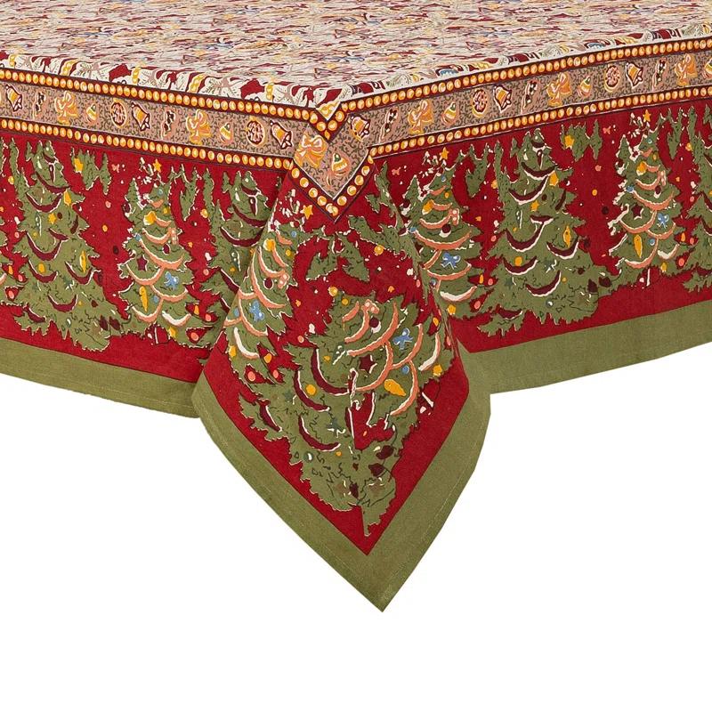 The Holiday Aisle® Liller Red/Green/Orange Tablecloth - Rectangular
