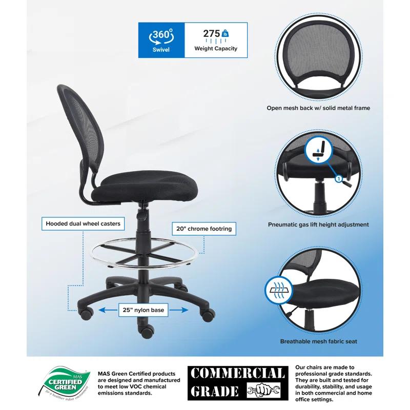 Boss Office Products Mesh Drafting Chair
