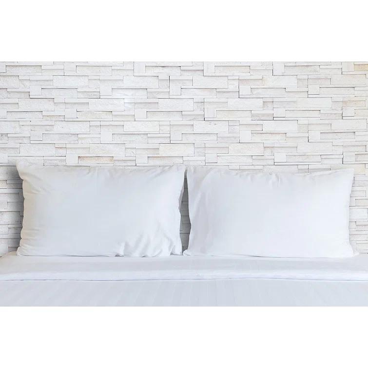 ContinentalBedding Continental Bedding Soft Down Pillows, 2-Pack, 550FP, 75% Down 25% Feather, 400TC 100% Cotton Cover (Set of 2)