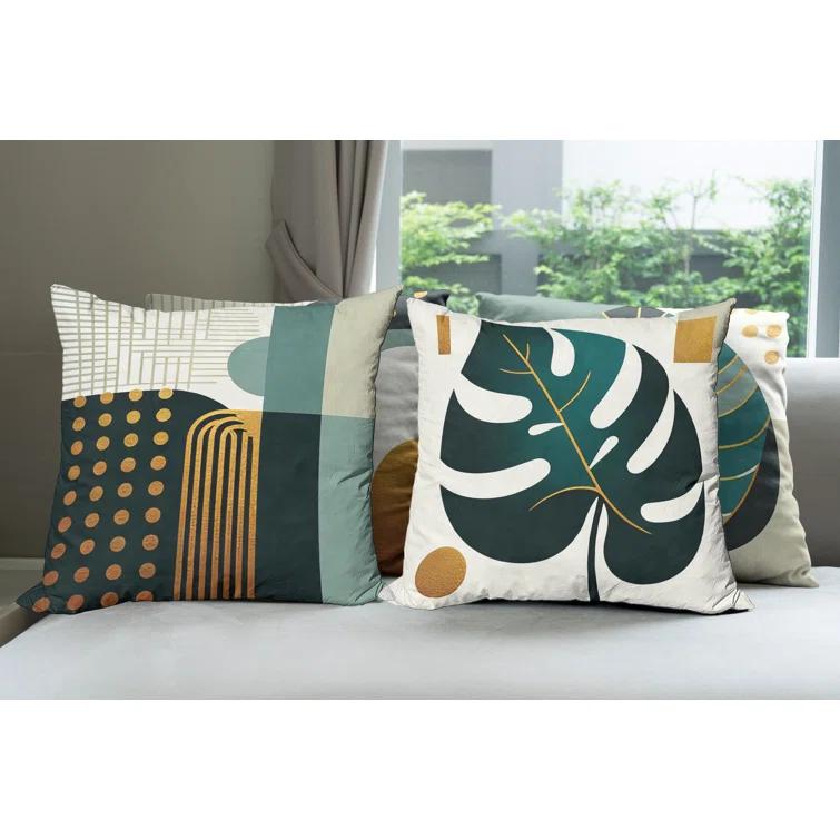 Ambesonne Dark Teal Orange Indoor/Outdoor Pillow Cover