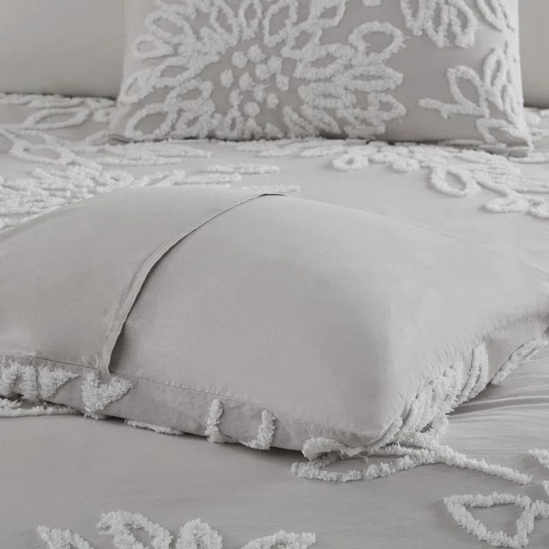 Kelly Clarkson Home Gwyneth 3 Piece Tufted Cotton Chenille Floral Duvet Cover Set