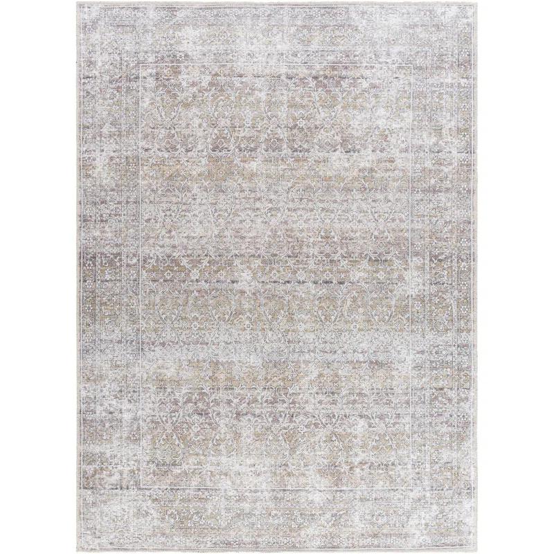 Our PNW Home x Livabliss Our PNW Home x Livabliss Machine Washable Oriental Boho Dark Brown Cream Area Rug