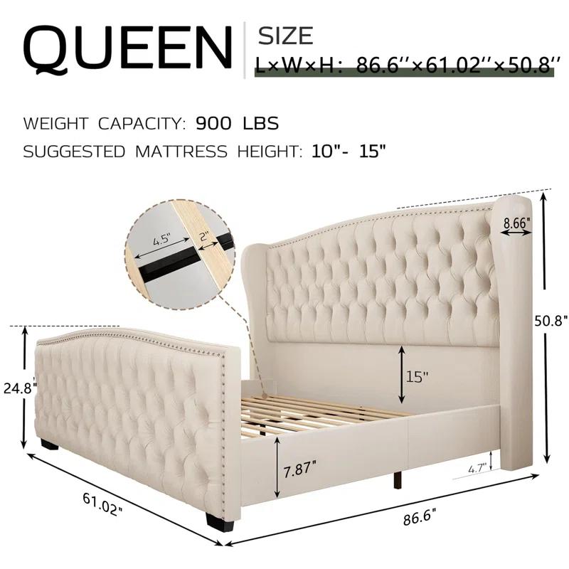 House of Hampton® Platform Bed Frame With Wingback Headboard