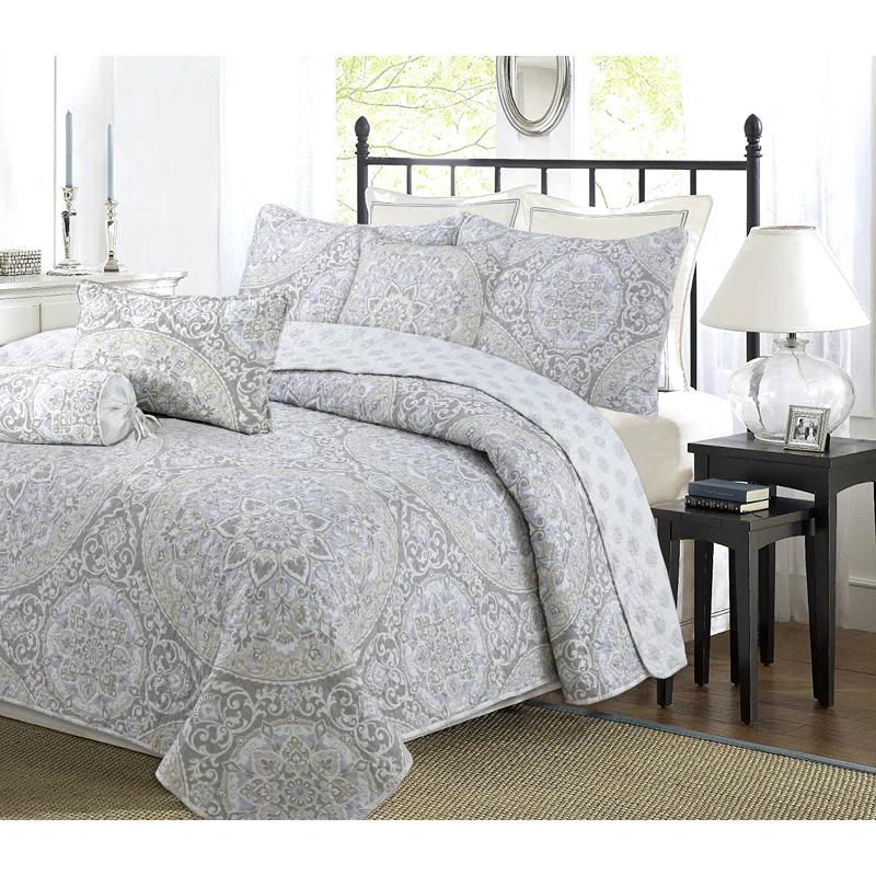 Cozy Line Home Fashion Damask Quilt Set