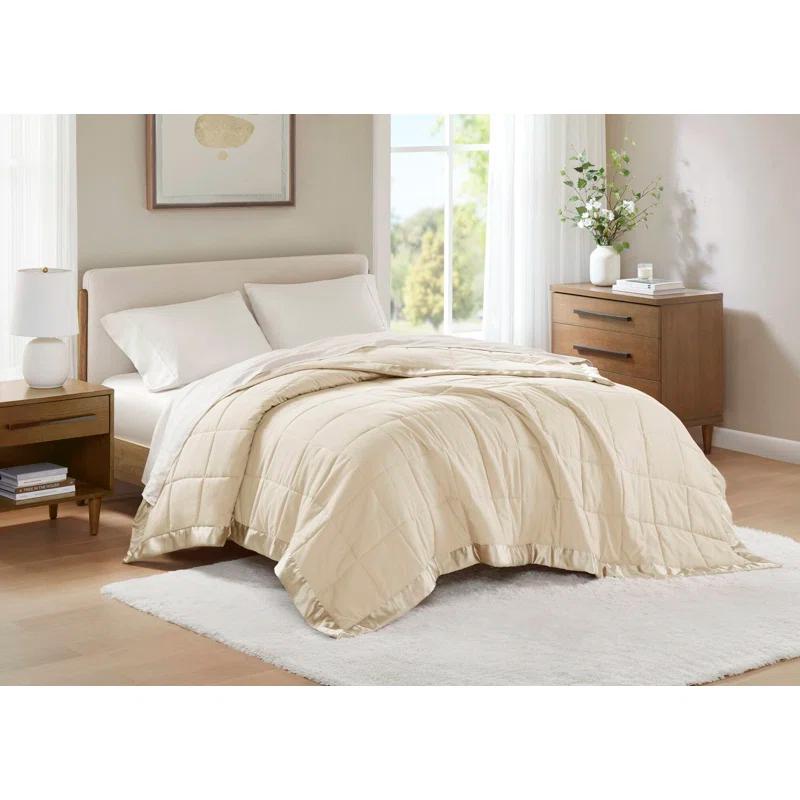Madison Park Lightweight Down Alternative Blanket with Satin Trim